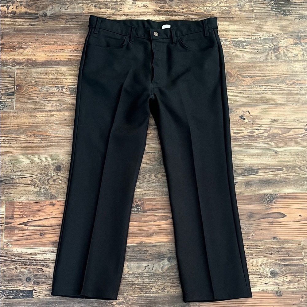 Vintage Levi's Sta-Prest Dacron Polyester Black Pants Men’s Size 38 x 29